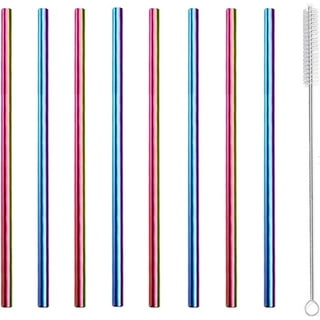 Viski Stainless Steel Cocktail Straws with Gold Finish, Eco-Friendly  Reusable Short Metal Straws, 5 Inch Set of 6