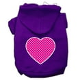 thumbnail image 5 of Pet Dog  Cat Hoodie Screen Printed, "Pink Swiss Dots Heart", 5 of 10