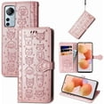 thumbnail image 6 of for Xiaomi 12 Lite Wallet Case, Cat Dog Cartoon Cute Style with ID Card Holder PU Leather Flip Phone Cover Case for Xiaomi 12 Lite MG Rose Gold, 6 of 14