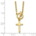 thumbnail image 5 of Sterling Silver Gold-tone Polished Cross Dangle Paperclip Link 16 Inch with 2 Inch Extension Necklace, 5 of 5