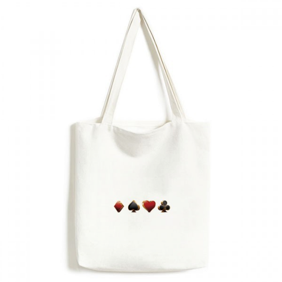 spade heart club pattern tote canvas bag shopping satchel casual handbag