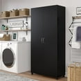 thumbnail image 2 of RealRooms Basin 36" 2 Door Utility Storage Cabinet, Black, 2 of 9
