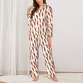 thumbnail image 2 of Pofeuu Carrot Print Womens Pajamas Set Long Sleeve Sleepwear Button Down Nightwear Soft Pj Lounge Sets Button Down Pajamas Women-Small, 2 of 7