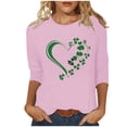 thumbnail image 2 of St. Patrick's Day Shirts for Women 3/4 Sleeve Blouses Dressy Heart Shamrock T Shirt Round Neck Top Summer Pullover Tshirt, 2 of 4