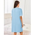 thumbnail image 5 of Ekouaer Women Zipper Robes Short Sleeves Housecoat Lightweight Bathrobes Zip Up Robe Casual Nightgown with Pockets, 5 of 6