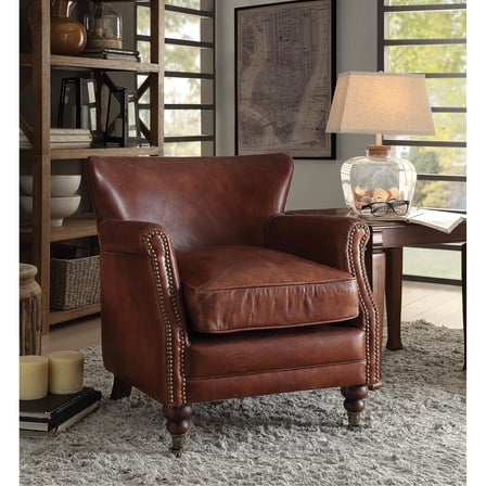 Ergode Accent Chair Vintage Dark Brown Top Grain Leather