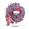 thumbnail image 3 of Nkmbld 4th of July Wreath, Patriotic Wreaths Independence Day Flag Garland Red White Blue Flower Wreath for Memorial Day Flag Day Indoor Outdoor Decor, 3 of 8
