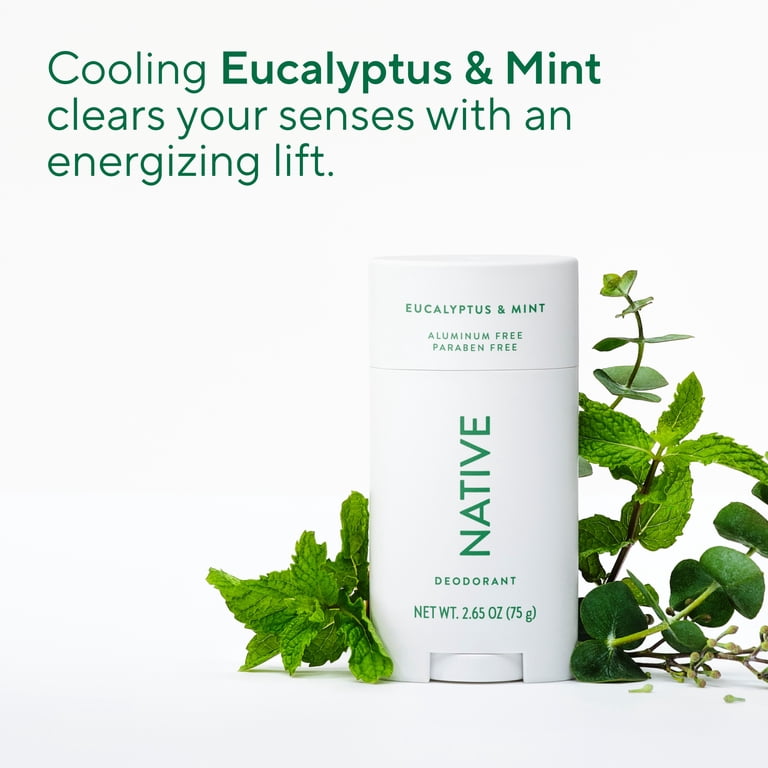 Native, Deodorant, 2.65 oz, Aluminum Free with Eucalyptus & Mint