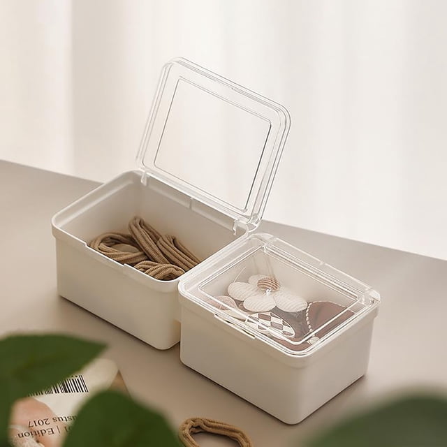 Caja organizadora de escritorio con tapa abatible, compartimento pequeño, bandeja, organizador de artículos de oficina multifuncional para el hogar o el trabajo.