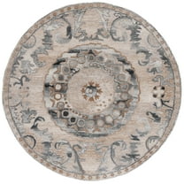SAFAVIEH Anatolia Ellery Oriental Area Rug, Light Brown/Grey, 6' x 6' Round