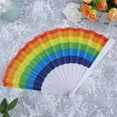 thumbnail image 3 of Rainbow Folding Fan Colorful Fabric LGBTQ Gift Folding Fan for Performance Parade Dance, 3 of 4