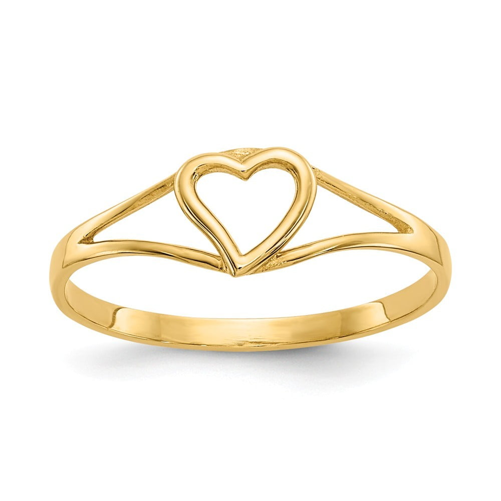 Jewelry 14k Yellow Gold Heart Baby Ring