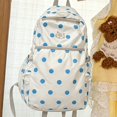 thumbnail image 4 of Polka Dot Nylon Daypack, Multi Pocket Casual Backpack, Ultra Lightweight Large Capacity Bookbag for Daily Commute Campus Travel, 4 of 8