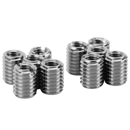 

10pcs Thread Insert Kit Reducing Nut 303 Stainless Steel Female M5x0.8 Male M8x1.25 0.4in Length