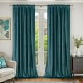 thumbnail image 2 of Teal Velvet Curtains 90 Inches for Bedroom, Thermal Insulated Room Darkening Curtains Sound Reduce Drapes with Back Tab and Rod Pocket for Living Room, Set of 2 Panels, 52 x 90 Inch, 2 of 16