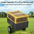 thumbnail image 5 of 17 Cu.Ft Heavy Duty 750 lbs Steel Utility Dump Cart,Removable Mesh Sides, Pneumatic Tires, Quick-Dump Tow Behind Utility Garden Cart for Lawn Mower or Tractor, 5 of 8
