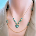thumbnail image 2 of Heart Necklace for Women 18K Gold Plated Heart Pendant Fashion Heart Chain Necklace Jewelry Christmas Gift for Women, 2 of 6