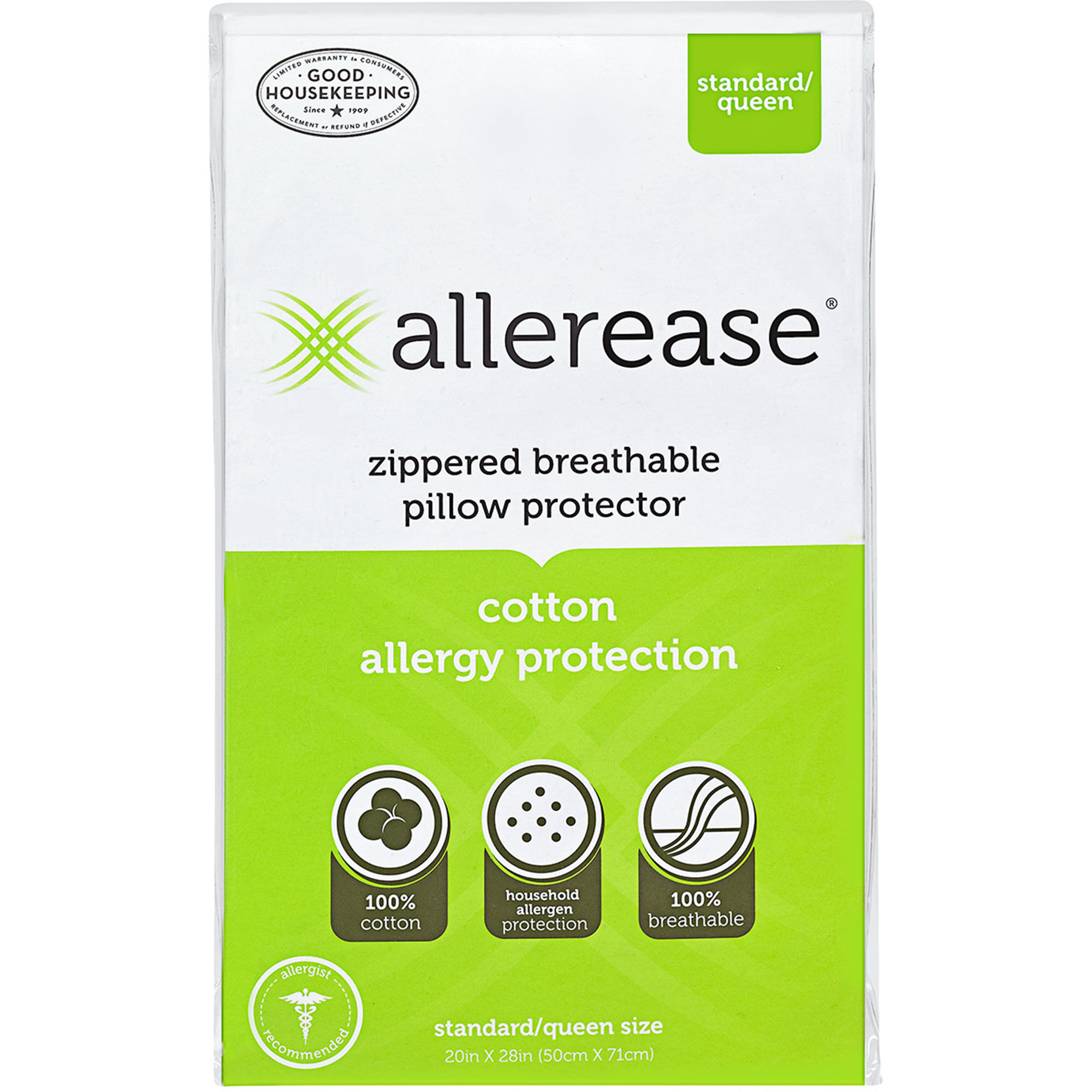 AllerEase Cotton Allergy Protection Pillow Protector, 2 Pack Walmart