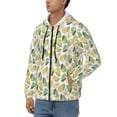 thumbnail image 3 of Wukai Fruit Pears Print Men's Zip-Up Hoodie,Fleece Full-Zip Hoodie for Men, Hooded Sweatshirt-Small, 3 of 5