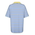 thumbnail image 5 of YHAJDS Polo Shirts for Women Short Sleeve Collared Striped Print Casual Fashion Top Blouse, 5 of 5