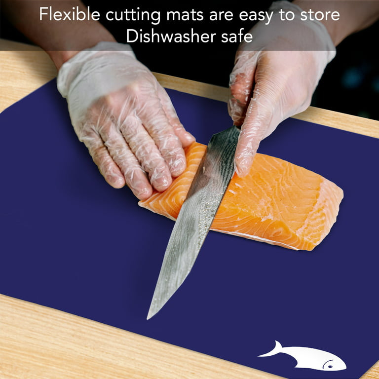 Carrollar Flexible Plastic Cutting Board Mats, Colored Mats With