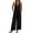 Black, variant on Linen Jumpsuits for Women Dressy Summer Trendy Wide Leg Boho Rompers Casual Plus Size Beach Overalls with Pockets