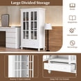 thumbnail image 6 of Costway Bookcase Cabinet Storage Bookshelf Organizer Tempered Glass Doors Shelf Drawer White, 6 of 10