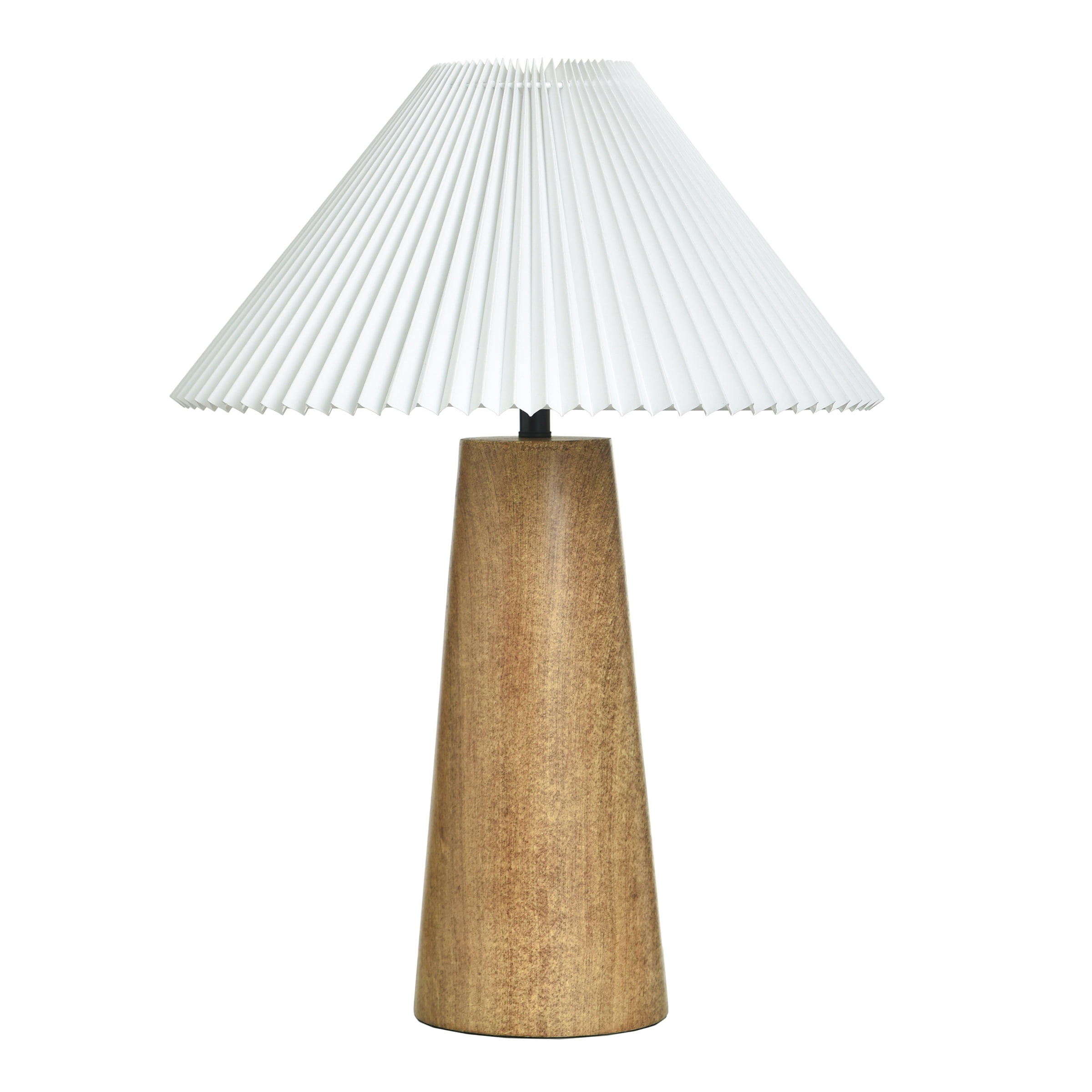 Better Homes & Gardens 23" Wood Grain Finish Table Lamp with Pleated Shade