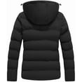 thumbnail image 2 of KVE Women's Hooded Winter Coat Warm Quilted Thicken Puffer Jacket with Removable Hood Black Medium, 2 of 9
