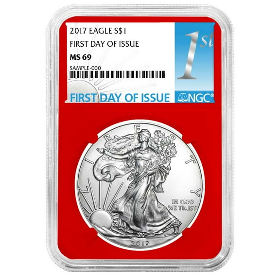 2017 $1 American Silver Eagle NGC MS69 FDI First Label Red Core