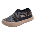 thumbnail image 5 of Rokment Womens Tie Dye Orthotic Chunky Walking Shoes Beach Casual Closed Toe Sandals Hollow out Comfortable Platform Slip on Socks Non Slip Nursing Work Flat Loafers Fashion Sneakers Black Size 6, 5 of 8