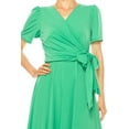 thumbnail image 5 of MOA COLLECTION Women's Stylish Solid Faux Wrap Dress with Deep V-Neck, 5 of 5