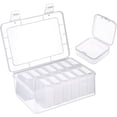 thumbnail image 1 of 14 recipientes pequeños de plástico con tapas, con 1 recipiente grande de plástico transparente, mini caja transparente de almacenamiento para recoger cuentas, tapones para los oídos, anillos, botones, 1 of 4