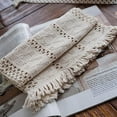 thumbnail image 2 of Nvzi Table Runner, Boho Table Runner Cotton Linen Table Decorations, Farmhouse Table Runners with Tassels for Bohemian Wedding Bridal Shower Rustic Home Dining Table Decor (Beige/Twist, 12x90), 2 of 4