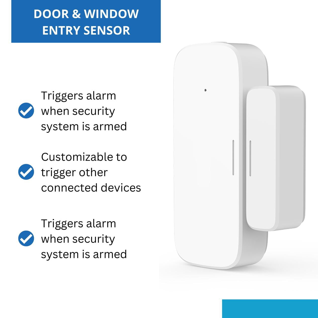 LINKSTYLE Smart Home Security Bundle, 4Pcs Security System Kit Includes Door and Window Sensors, PIR Motion Detection Sensor, Wireless Gateway Hub with App & Voice Controls