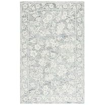 SAFAVIEH Capri Serenity Floral Wool Area Rug, Blue/Ivory, 6' x 9'