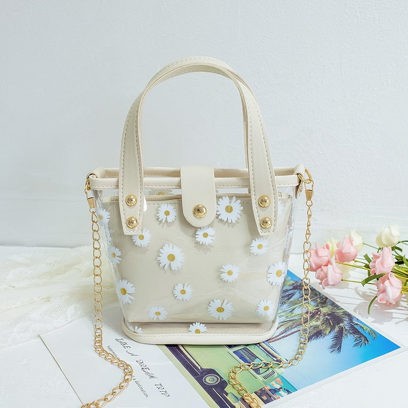 Jinsinto Women s Daisy Shoulder Bag Transparent Jelly Chain Bag Purse Messenger Handbag 1pc Walmart