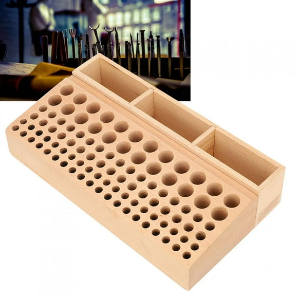 POCREATION Leather Tool Rack, Leather Craft Tool Box, Leather Craft Tool Holder For DIY Leather Craft Wood