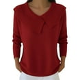 thumbnail image 1 of Breezora Chandail en Tricot pour Femmes avec Col Rond Manches Longues Ajusté Confortable Décontracté pour Style Moderne Taille g Rouge, 1 of 4