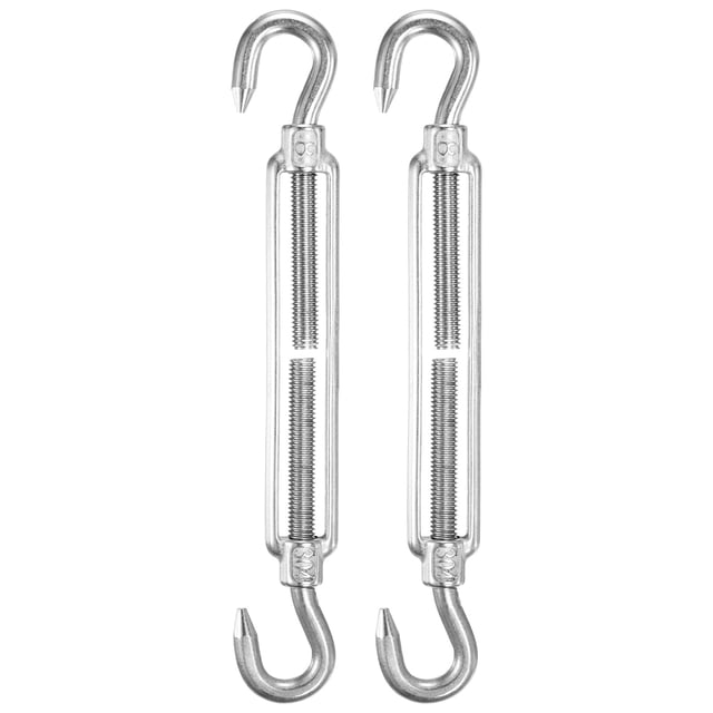 Uxcell Lot de 2 Crochet à Boucle, M8 Acier Inoxydable Boucles Lourdes Corde Métallique Tension Réglable