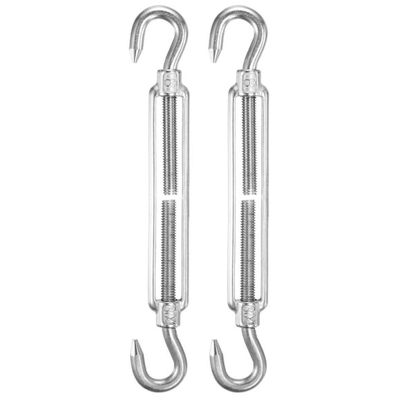 Uxcell 2-Pack Turnbuckle Hook and Hook, M8 Stainless Steel Heavy Turnbuckles Wire Rope Tension Adjustable Tension