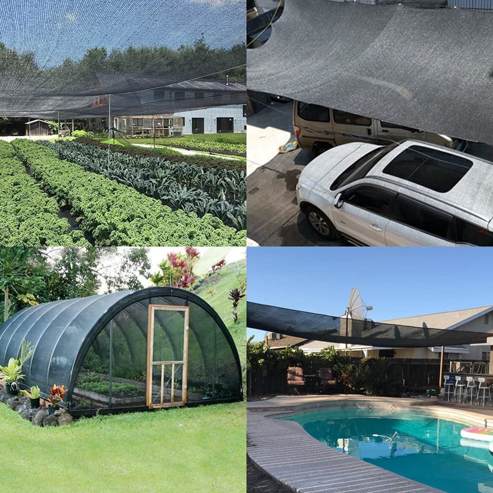LOVE STORY 55% Sun Shade Cloth 6/6.5/8/10/12/16.5/20FT Black Sunblock Net Shading Mesh with Grommets for Greenhouse Garden Patio, 8'x10'