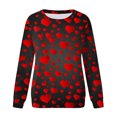 thumbnail image 3 of Gibobby Sudadera sin capucha y ocio Top con estampado del Día de San Valentín para mujer, camiseta de cuello redondo, sudadera de manga larga, blusa, informal, Tops con estamp(Rojo, S), 3 of 4