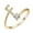 F, variant on Fridja Bold Initial Letter Open Ring,18K Gold Plated