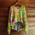 thumbnail image 2 of Bovemsi Sweaters for Women Cozy Knitted Pullover Sweater Fashion Long Sleeve V Neck Blouse Winter Warm Layer Top Daily Going Out Shirts Fall Sweaters, 2 of 5