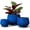Sapphire Blue, variant on Plant Pots, 4.1+5.1+6.5 inch, Set of 3, Ceramic Planters with Drainage Hole and Saucer, Indoor Flower Pot with Hole Mesh Pad, Gifts for Mom, Black