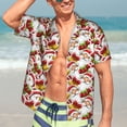 thumbnail image 7 of Sikiie Santa Claus bells Snowman Print Men's Hawaiian Shirt, Summer Beach Button Pocket Short Sleeve T-Shirt,3X-Large, 7 of 7