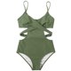thumbnail image 4 of Bikini sin espalda con estampado de bloques de colores cómodo para mujer, traje de baño de una pieza, conjunto de ropa de playa OAVQHLG3B Store lin121212, 4 of 4