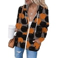 thumbnail image 2 of Chandail en Molleton Chat Citrouille Pull Col Rond Halloween pour Femmes Manches Longues Décontracté Ample, 2 of 7