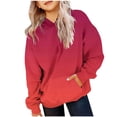thumbnail image 1 of JAKANYQ Sweat à Capuche Décontracté pour Filles Tout-Petits Printemps Dégradé Col Rond Manches Longues avec Poche Rouge 3-4 Ans, 1 of 3